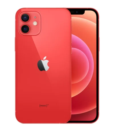 iPhone 12 Rojo reacondicionado con 128GB de almacenamiento, chip A14 Bionic, y diseño elegante.
