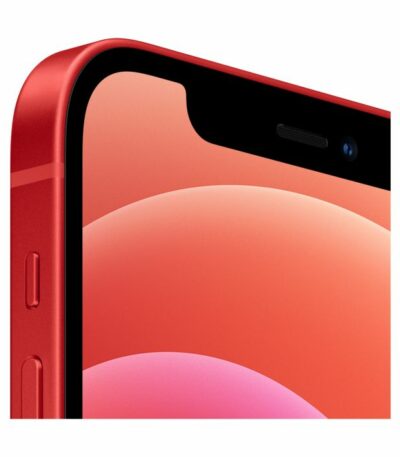 iPhone 12 Rojo reacondicionado con 128GB de almacenamiento, chip A14 Bionic, y diseño elegante.