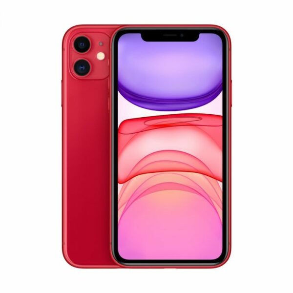 iPhone 11 Reacondicionado en Rojo con cámara dual y diseño elegante.