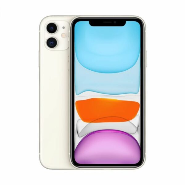 iPhone 11 Reacondicionado Blanco – Diseño elegante y potente, cámara doble, chip A13 Bionic.