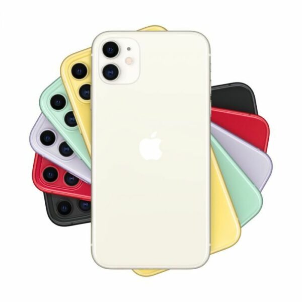 iPhone 11 Reacondicionado Blanco – Diseño elegante y potente, cámara doble, chip A13 Bionic.