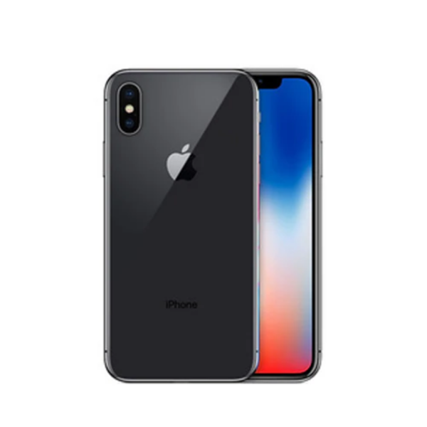 iPhone X Reacondicionado en color Gris Espacial, con pantalla Super Retina y cámara dual de 12 MP.