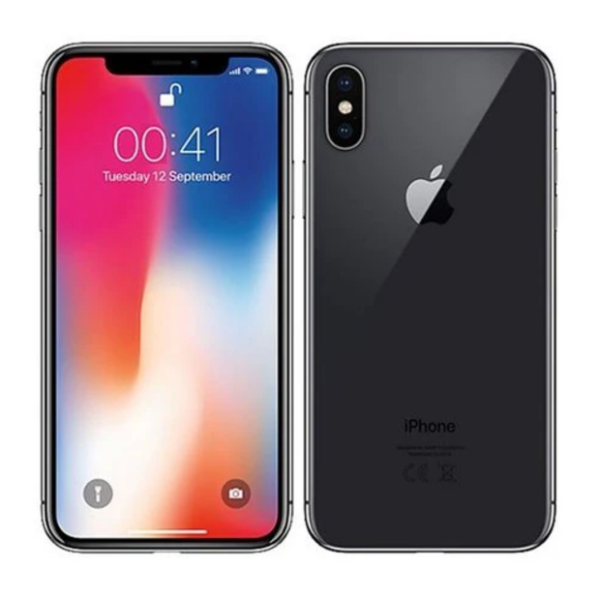 iPhone X Reacondicionado en color Gris Espacial, con pantalla Super Retina y cámara dual de 12 MP.